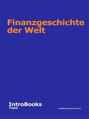 cover image of Finanzgeschichte der Welt